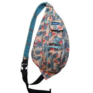KAVU Flamingo Crossbody Backpack Canvas Bag Gorpcore Utility Beach Travel Hiking